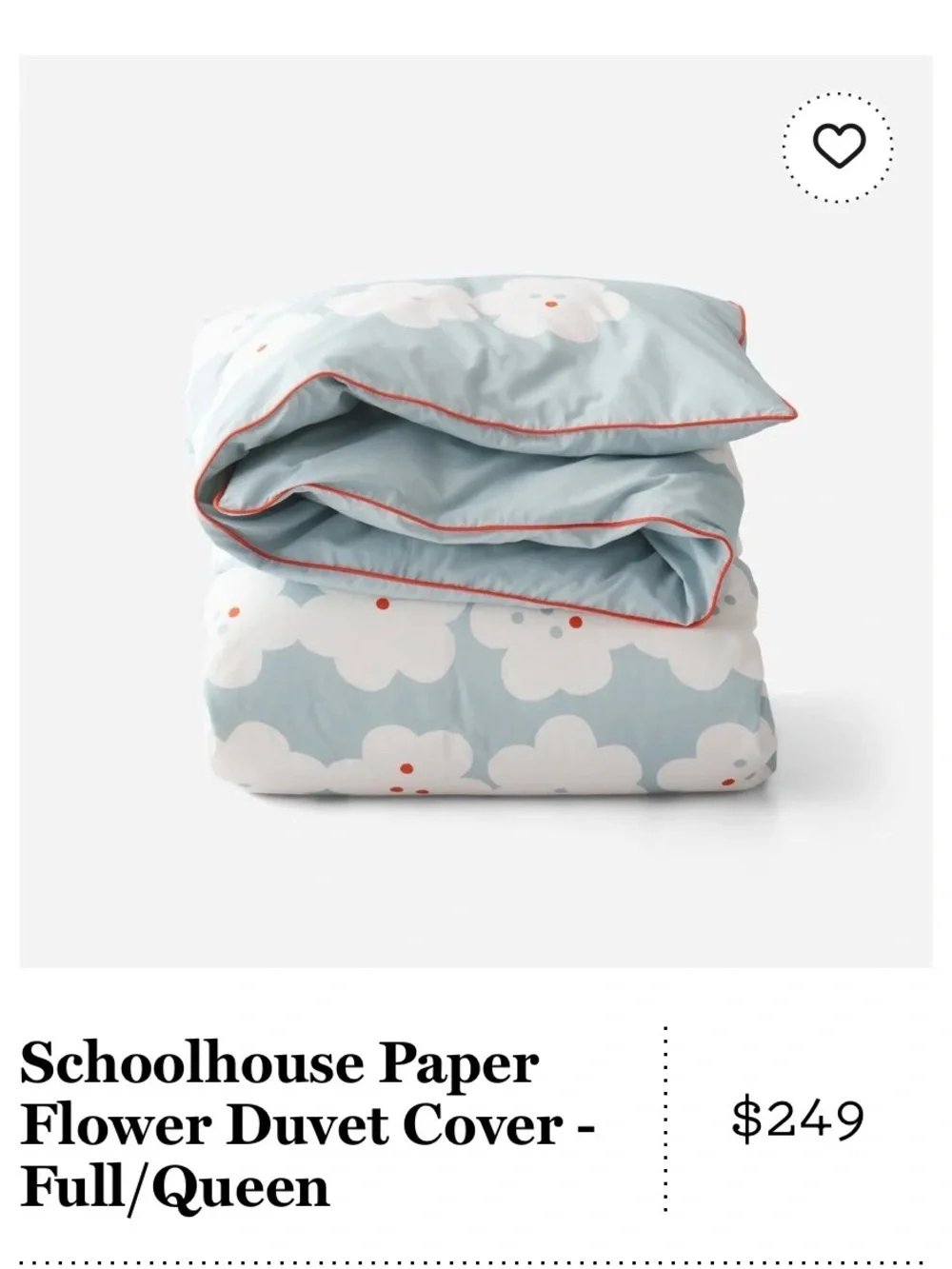 Schoolhouse Paper Flower Duvet Cover